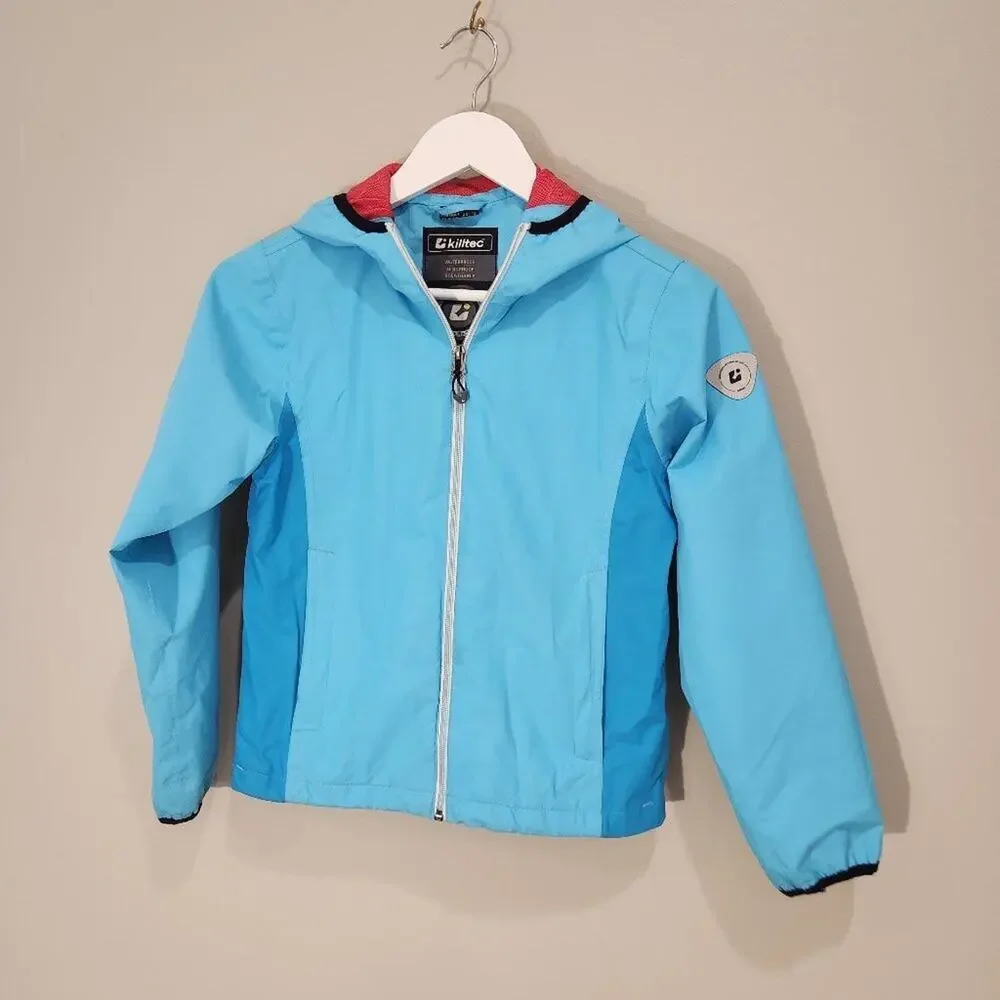 Killtec Girl’s Blue Hooded Full Zip Waterproof Jacket - Size 10